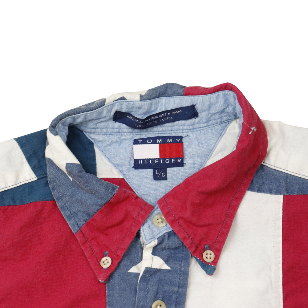 Vintage Tommy Hilfiger Stars and Stripes Button Up Shirt Size L - Picture 4 of 8
